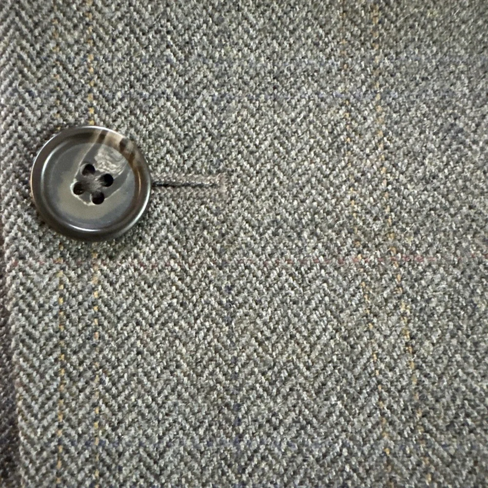 Lauren Ralph Lauren Sport Coat Jacket‎ Brown Herringbone Plaid Flannel Wool 48L